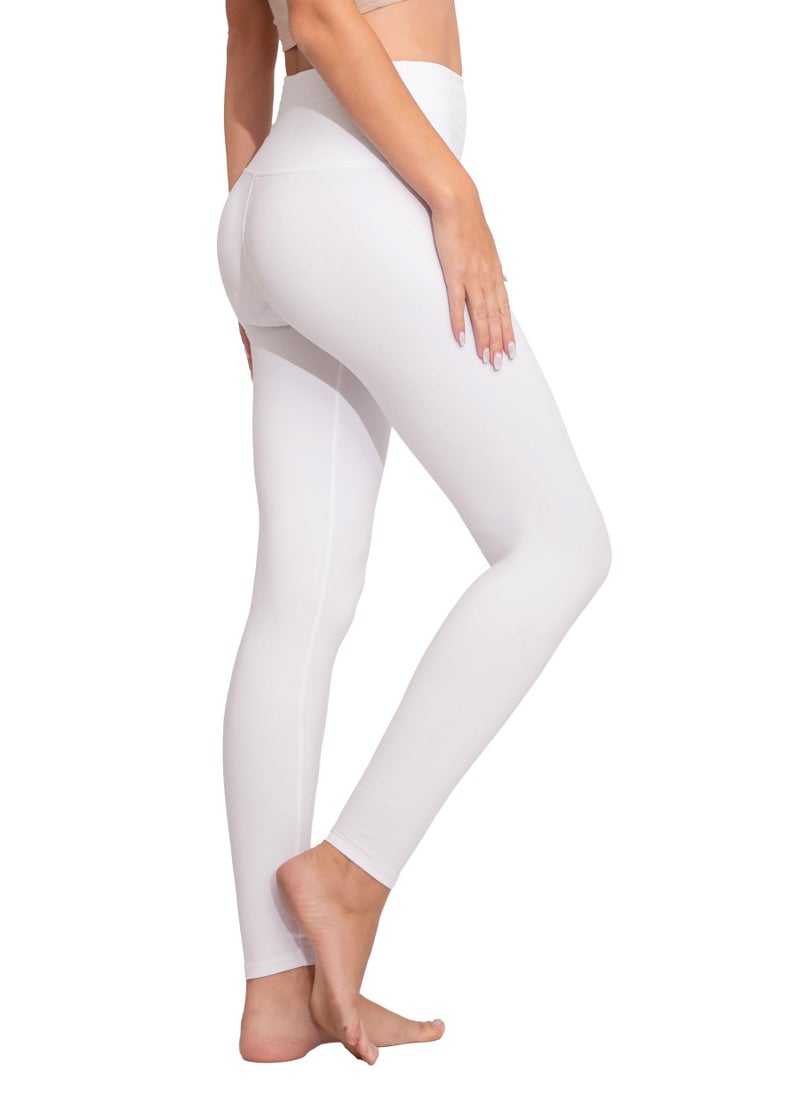 Conceited Leggings for Women - Tummy Control - 5" Waistband - Regular and Plus Size - White - Small - Medium - Image 1